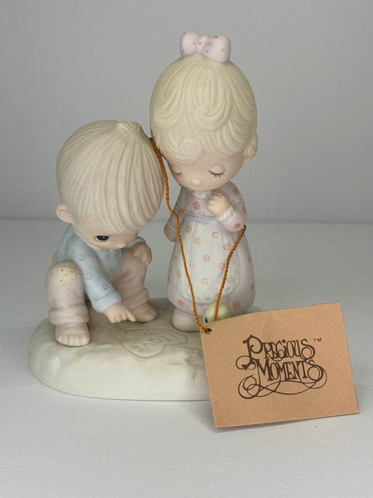 Precious Moments Vintage 1979 Thou Art Mine Hand Painted Porcelain Collectible Figurine Original Box