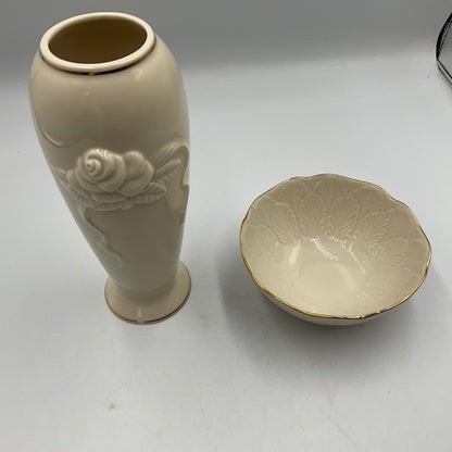 Lenox Rose Blossom Ivory Porcelain Vase