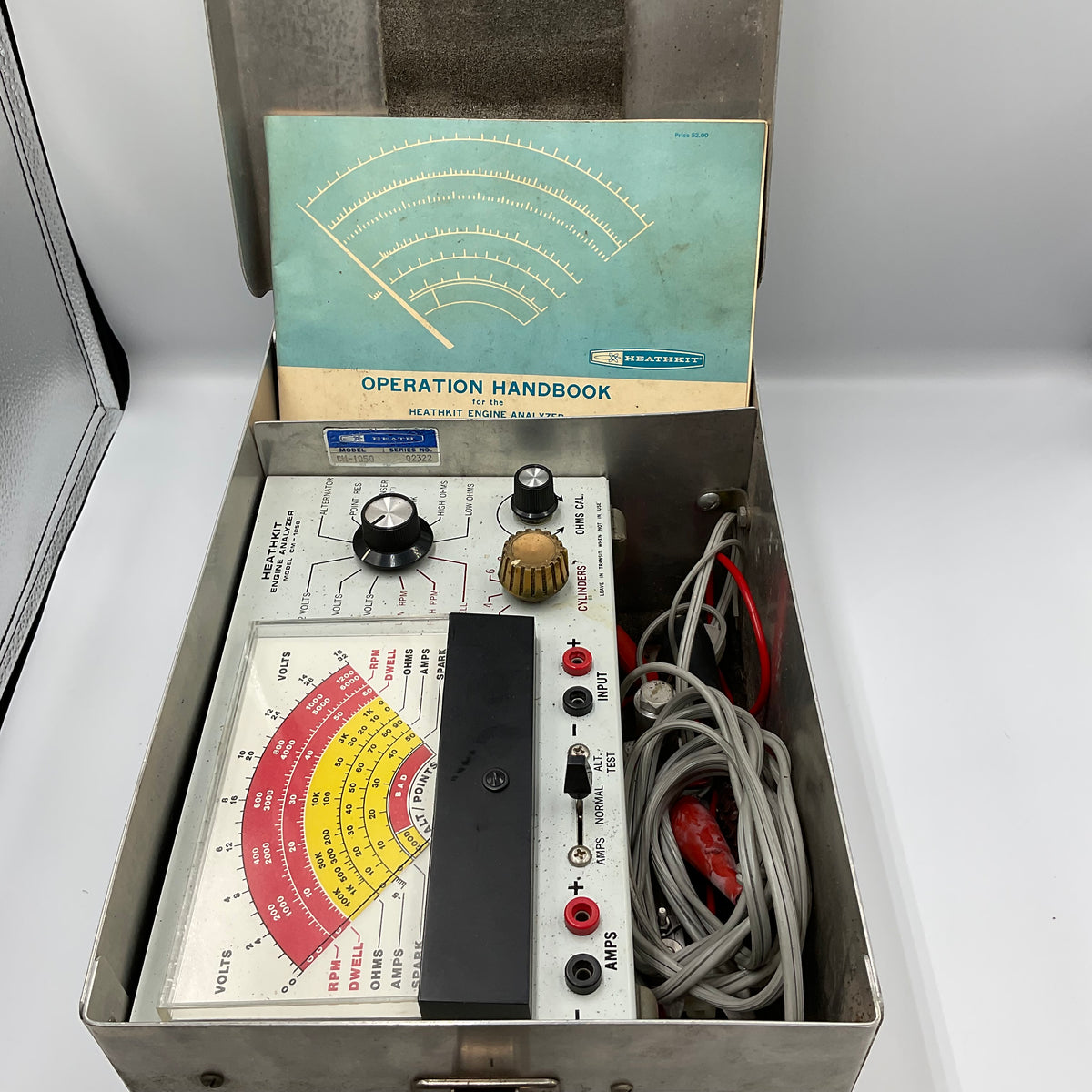 Vintage Heathkit CM-1050 Engine Analyzer Auto Tune-Up Tester w/ Manual Case