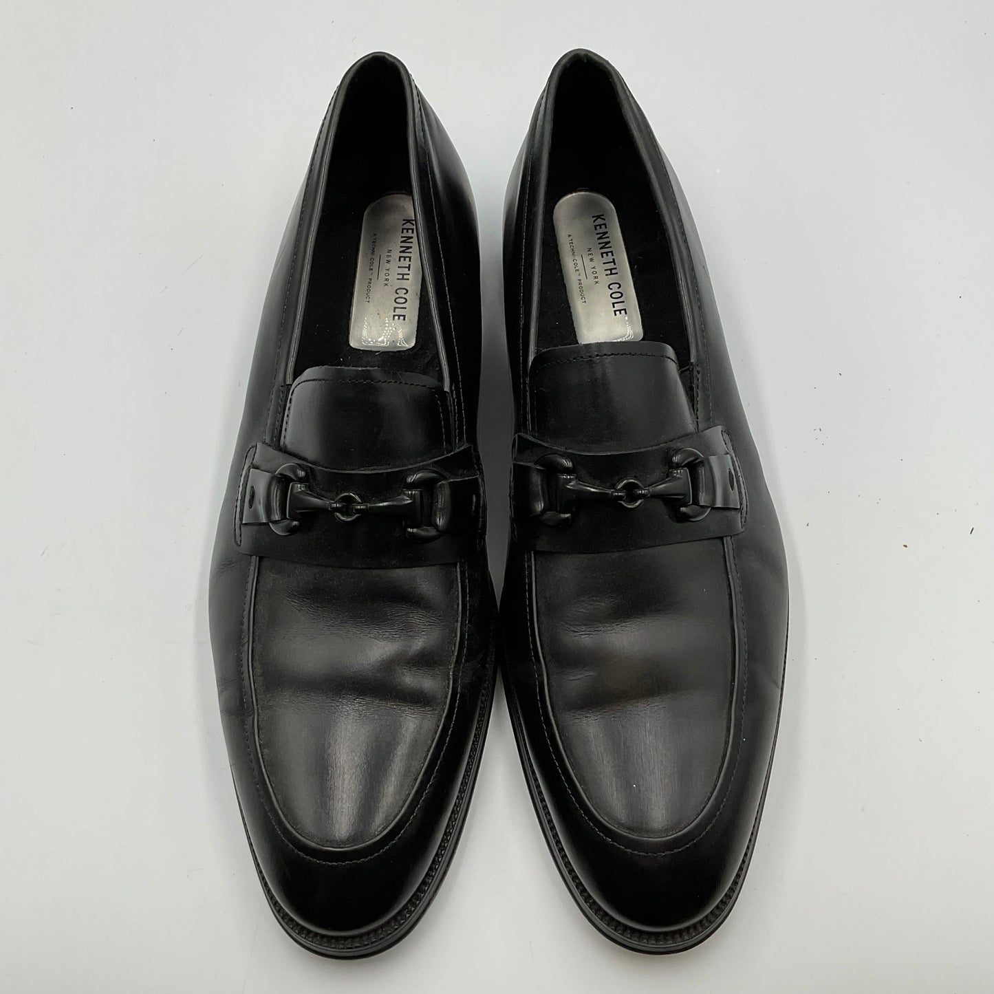 Kenneth Cole Black Leather Brock Loafers Men's Shoes Size 12