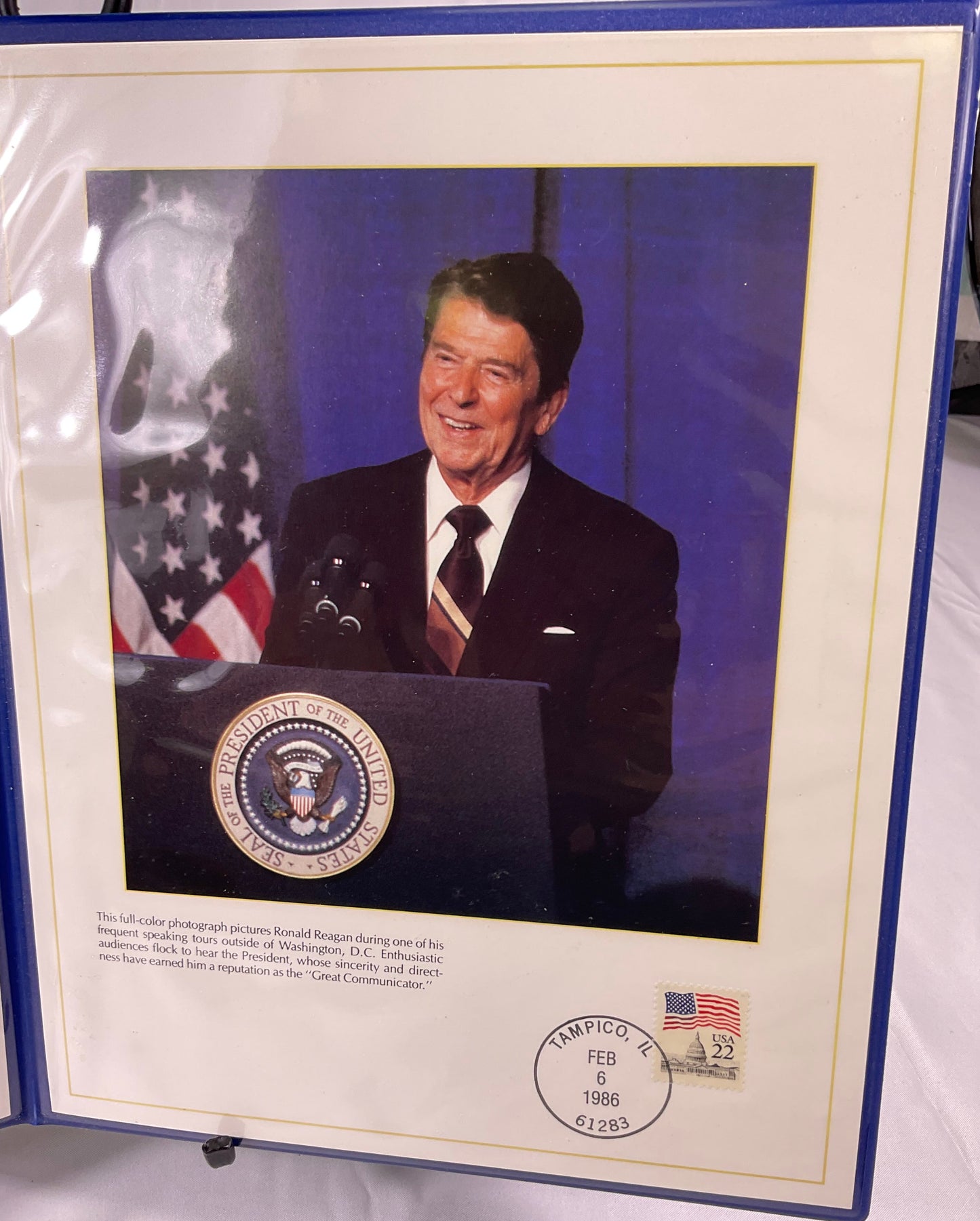 Ronald Reagan 75th Birthday Postal Commemorative Society Stamps and Portrait