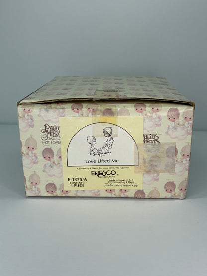 Precious Moments Vintage 1978 love Lifted Me Hand Painted Porcelain Collectible Figurine Original Box