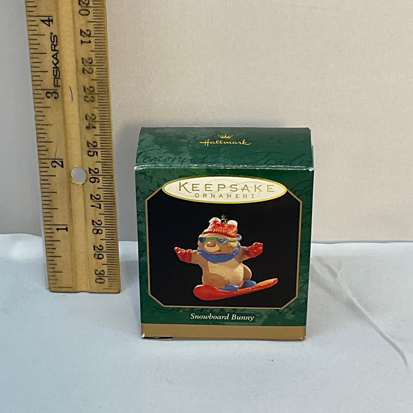 1997 Hallmark Keepsake Vintage  Miniature Ornament "Snowboard Bunny"