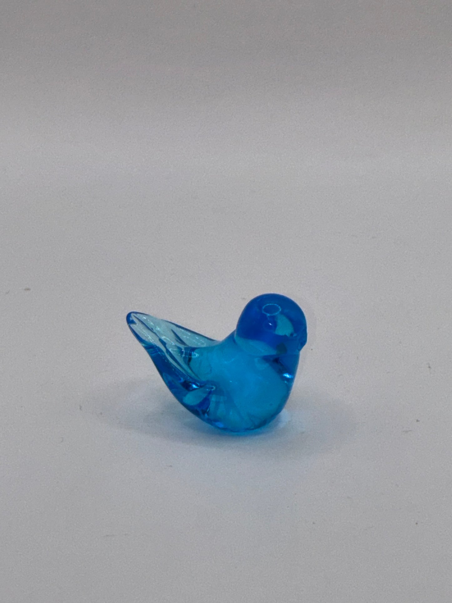 Handmade Miniature Artisan Bright Blue Mini 1 Inch Glass Bird