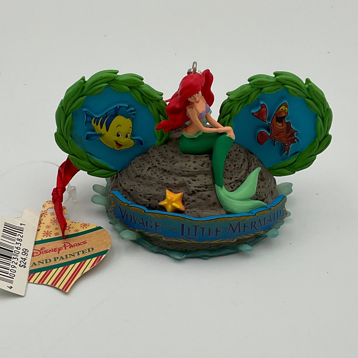 Disney Parks Ariel Little Mermaid Hand Painted Holiday Ornament New with Tags