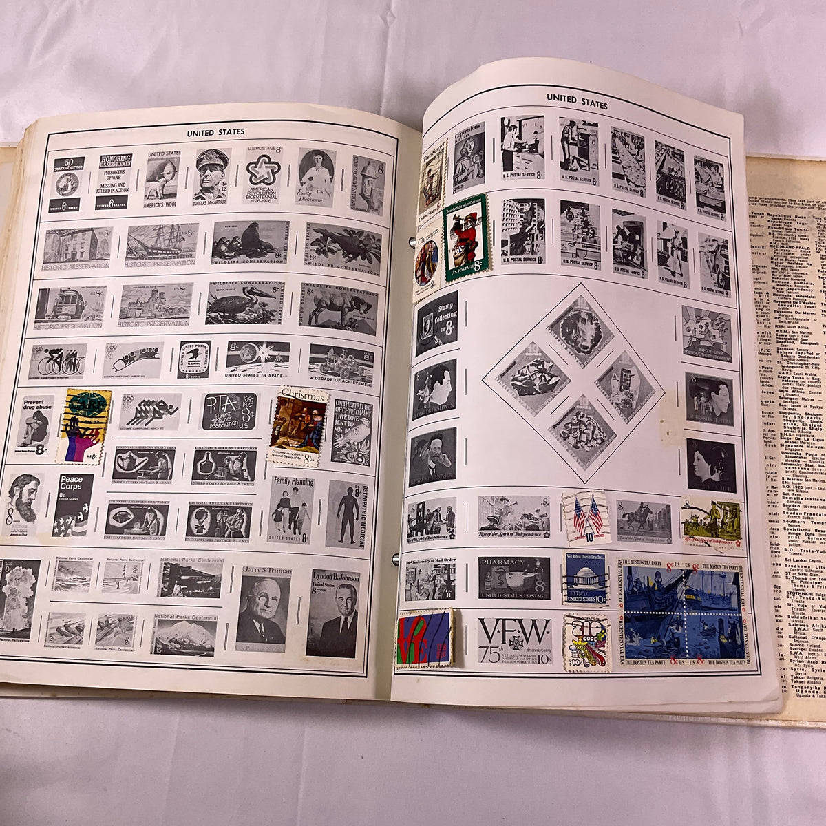 Traveler Stamp Album for International Postage Stamp Collectors Partially Full Incomplete