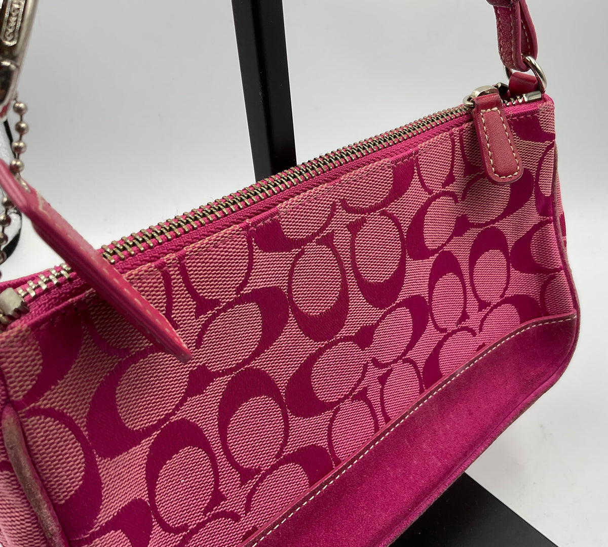 Bright Rose Pink Coach Shoulder Bag