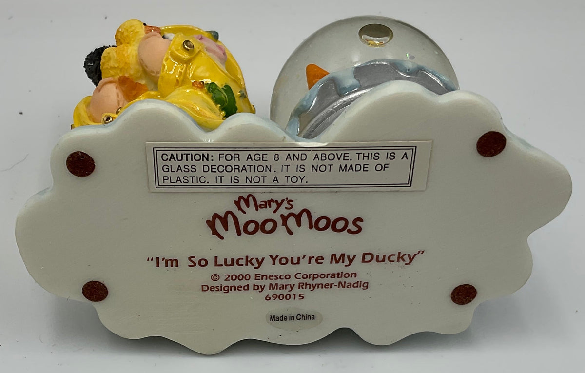 Enesco Mary's Moo Moos I'm So Lucky You're My Ducky Globe 690015 2000