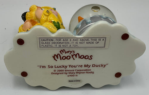 Enesco Mary's Moo Moos I'm So Lucky You're My Ducky Globe 690015 2000