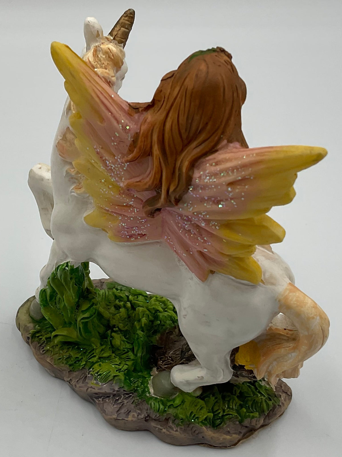 Vintage Greenbrier Hand- Painted polystone Unicorn and Fairy with Wings figurine