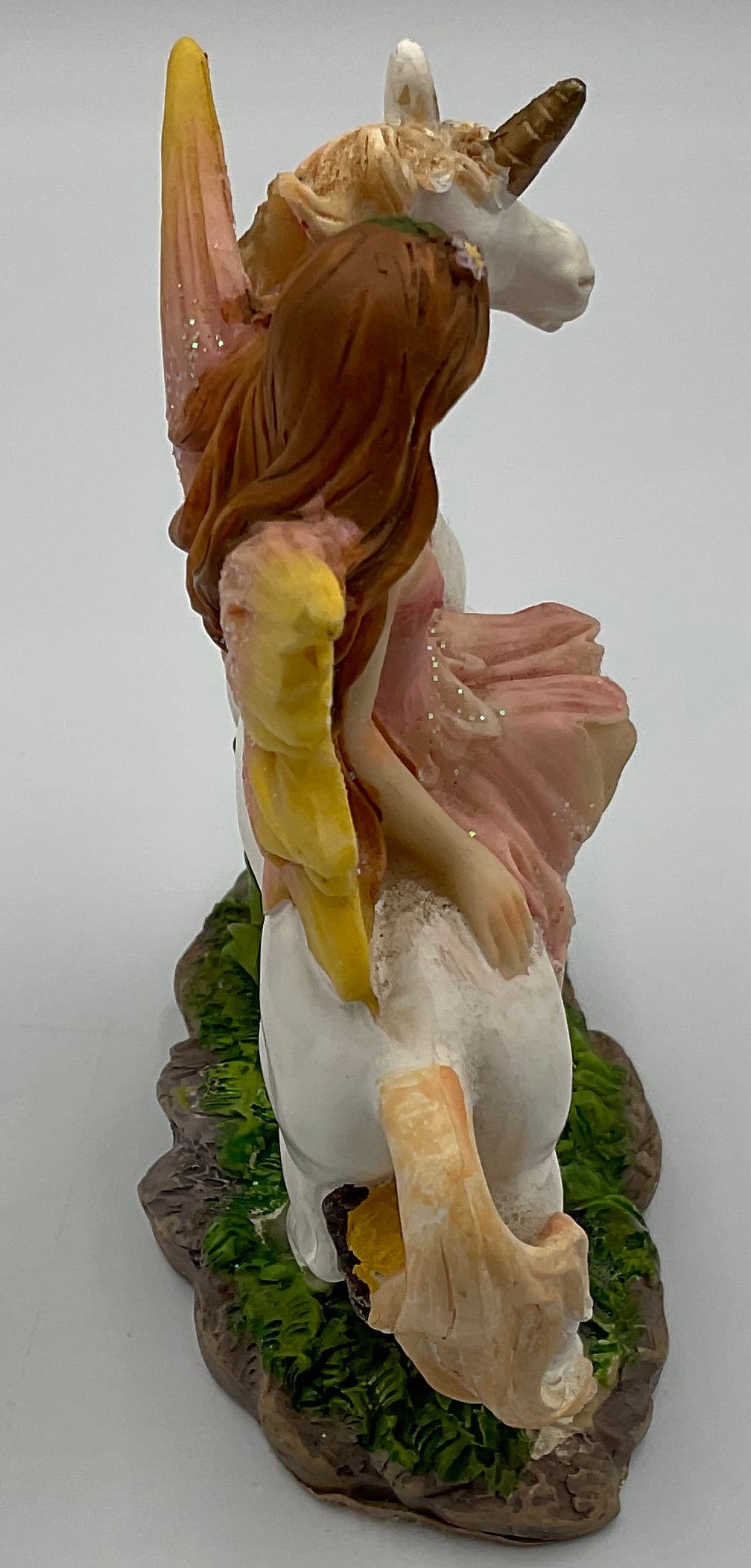 Vintage Greenbrier Hand- Painted polystone Unicorn and Fairy with Wings figurine