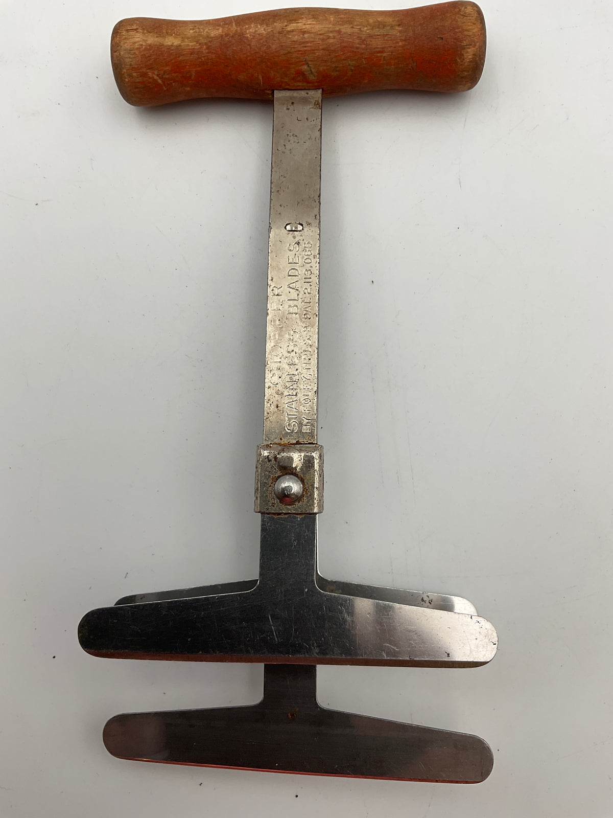 Vintage Kitchen Utensil Foley Food Chopper With 3 Stainless Steel Blades