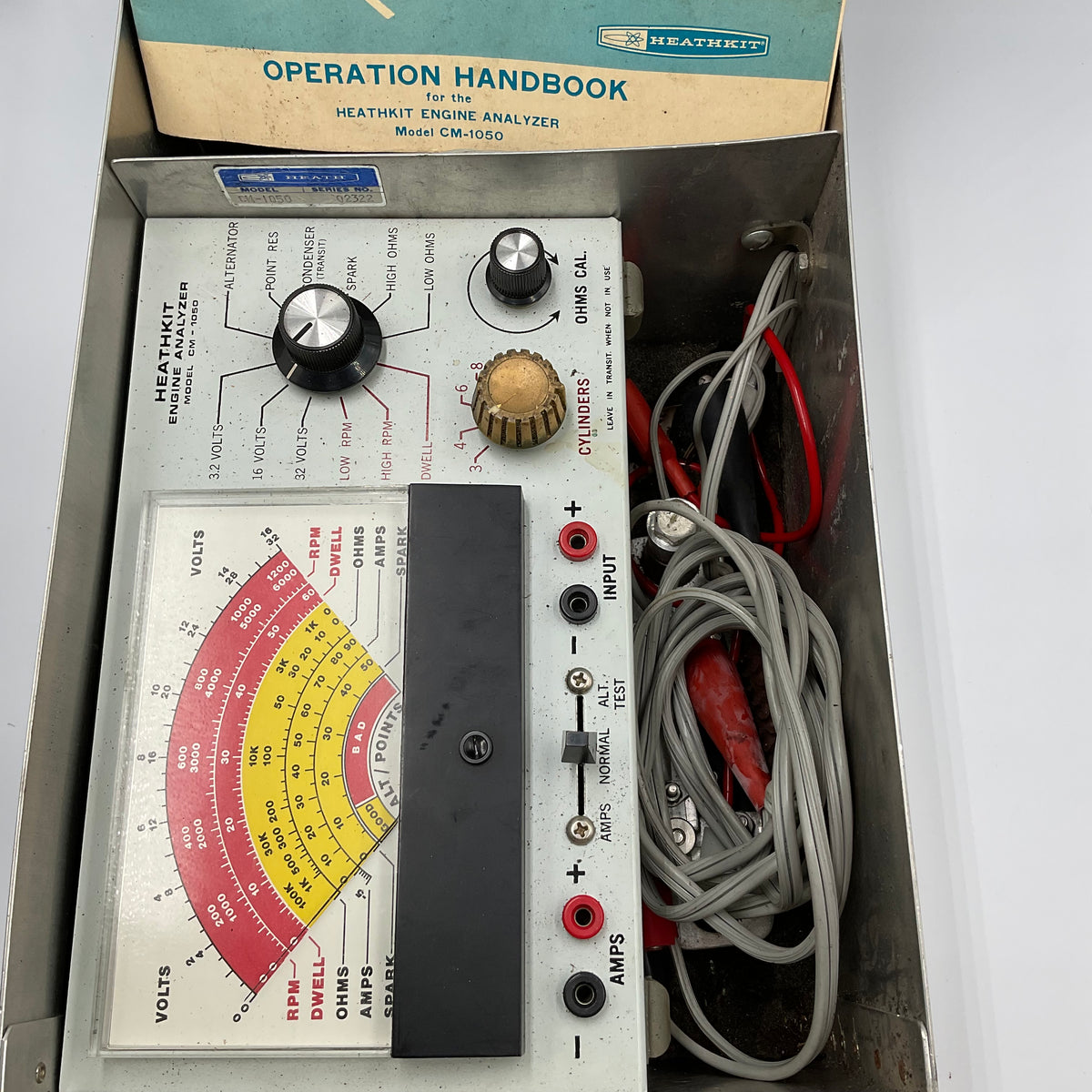 Vintage Heathkit CM-1050 Engine Analyzer Auto Tune-Up Tester w/ Manual Case