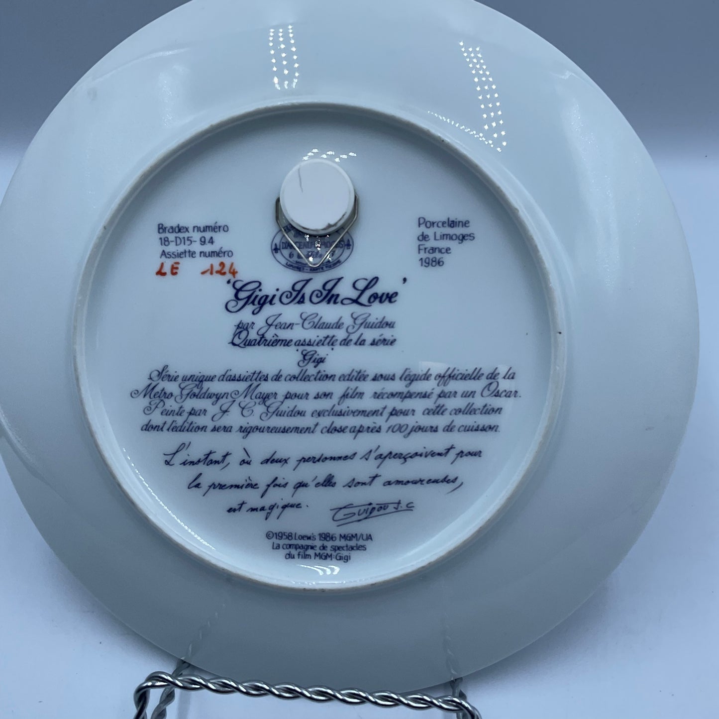 Gigi Is In Love Vintage 1986 Jean Claude-Guidou Fine China Collector’s Plate