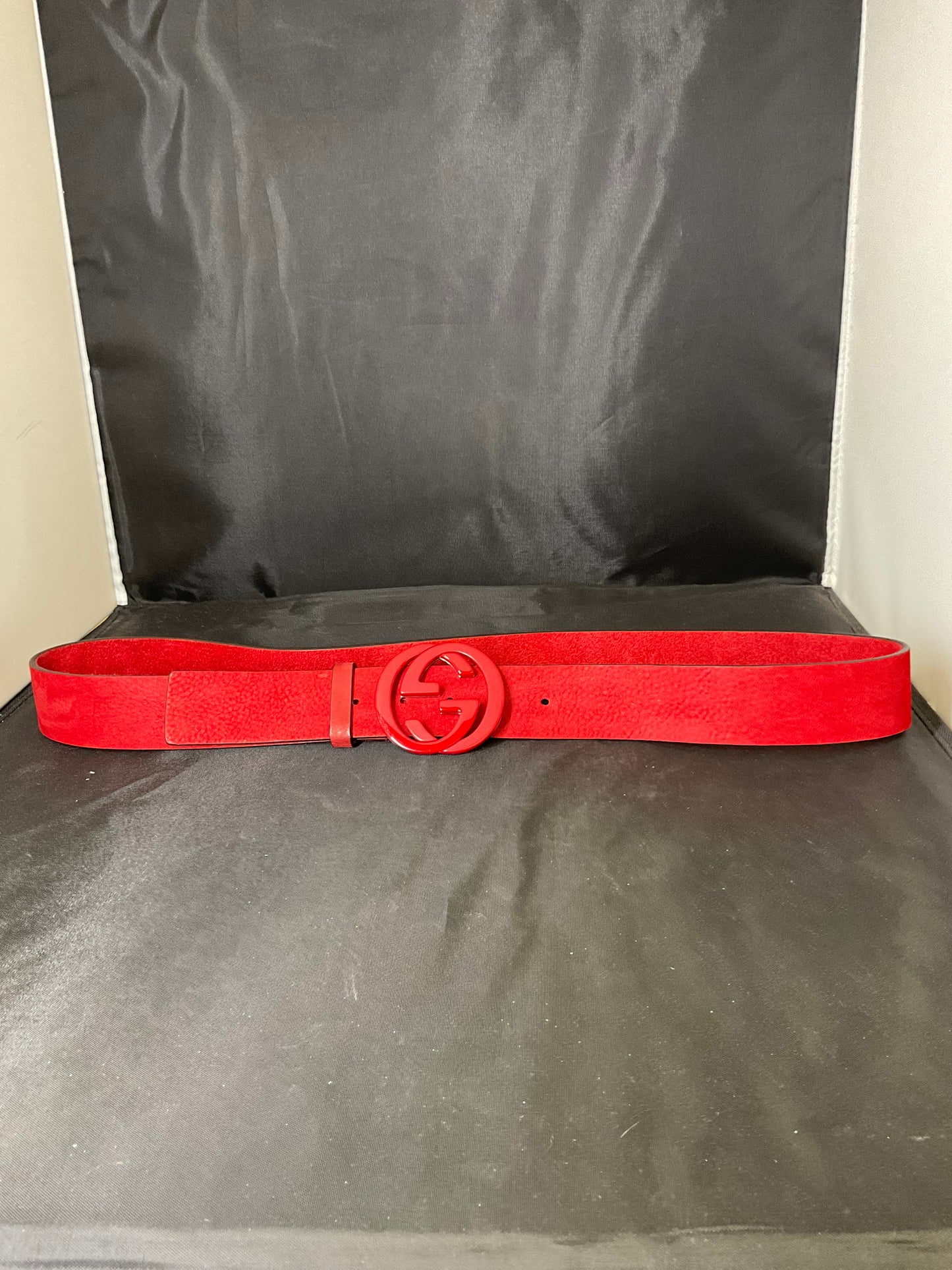 Ready JB Red Gucci Belt Interlocking GG Belt