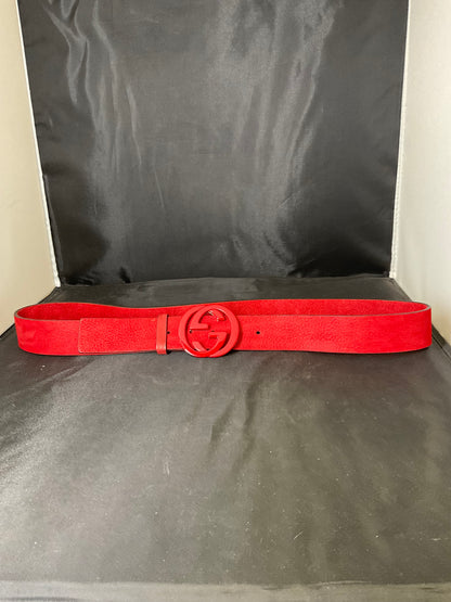 Ready JB Red Gucci Belt Interlocking GG Belt