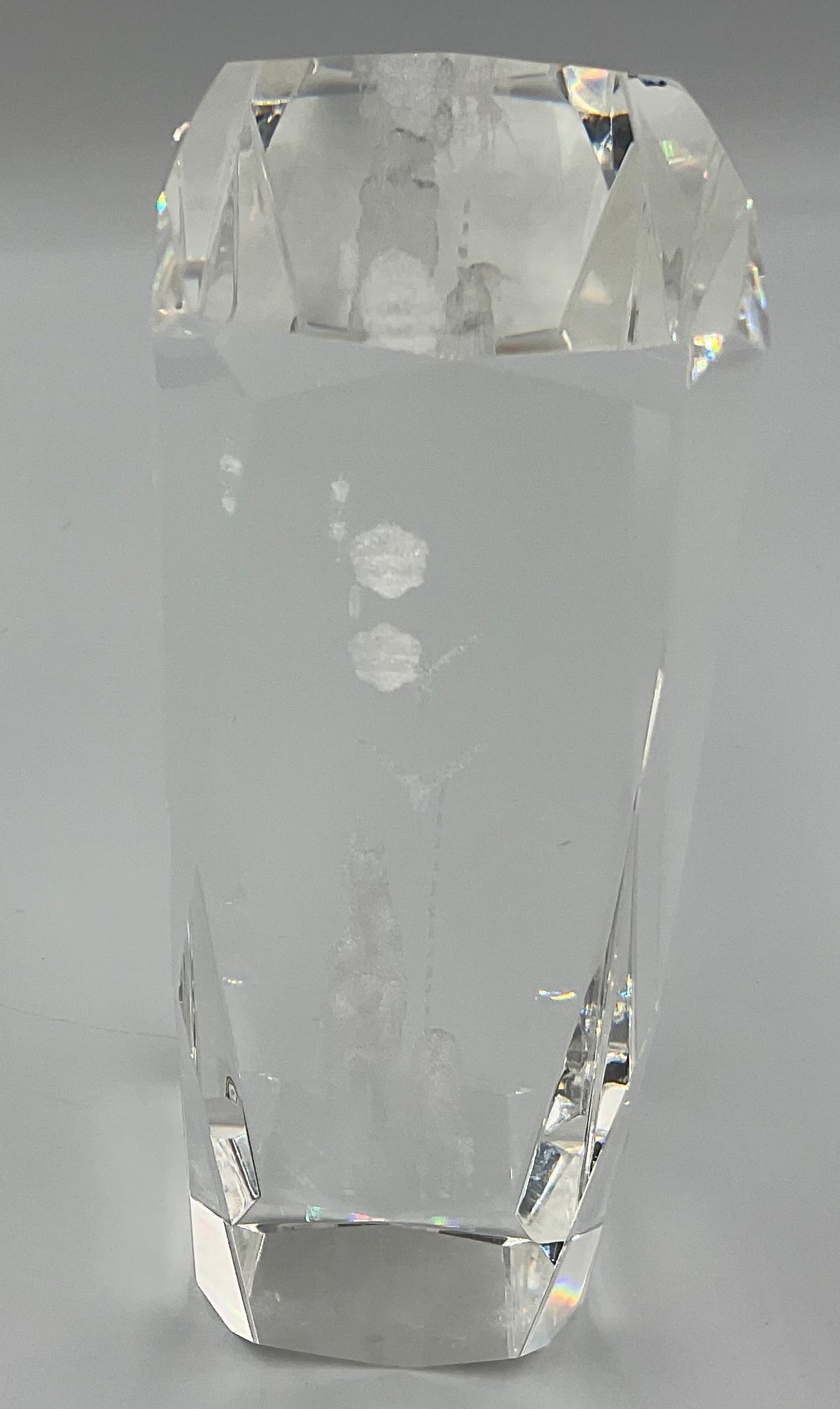 Vintage 3D laser-etched Fantasy Unicorn crystal glass paperweight