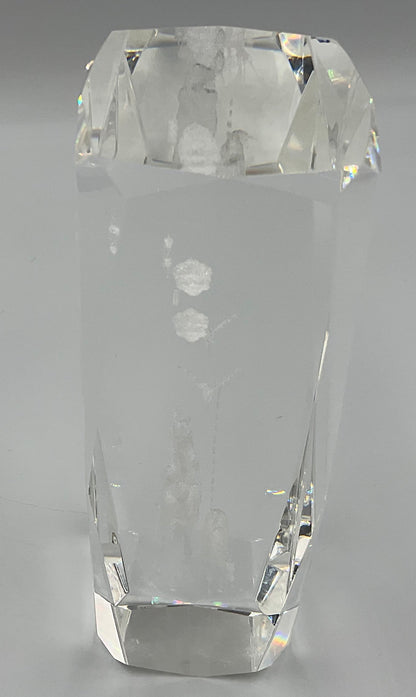 Vintage 3D laser-etched Fantasy Unicorn crystal glass paperweight