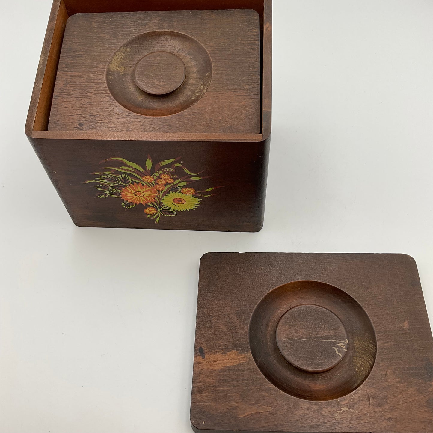 Vintage Wooden Nesting Canisters Made in Japan