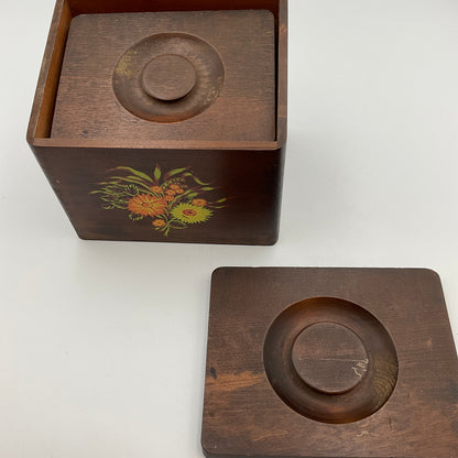 Vintage Wooden Nesting Canisters Made in Japan