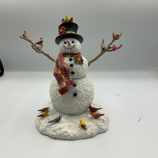 Lenox Feathered Friends Snowman & Birds Lynn Bywaters Figurine