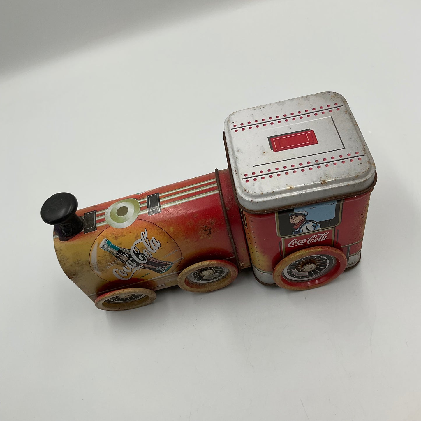 Vintage Coca-Cola Train Engine Tin Container
