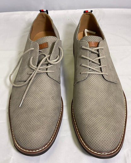 Tommy Hilfiger Light Earth Grey Leather Men's Lace Up Oxford Shoes Size 13 Original Box Style Garson 6