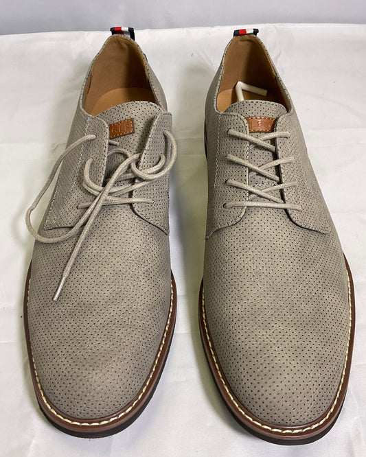 Tommy Hilfiger Light Earth Grey Leather Men's Lace Up Oxford Shoes Size 13 Original Box Style Garson 6