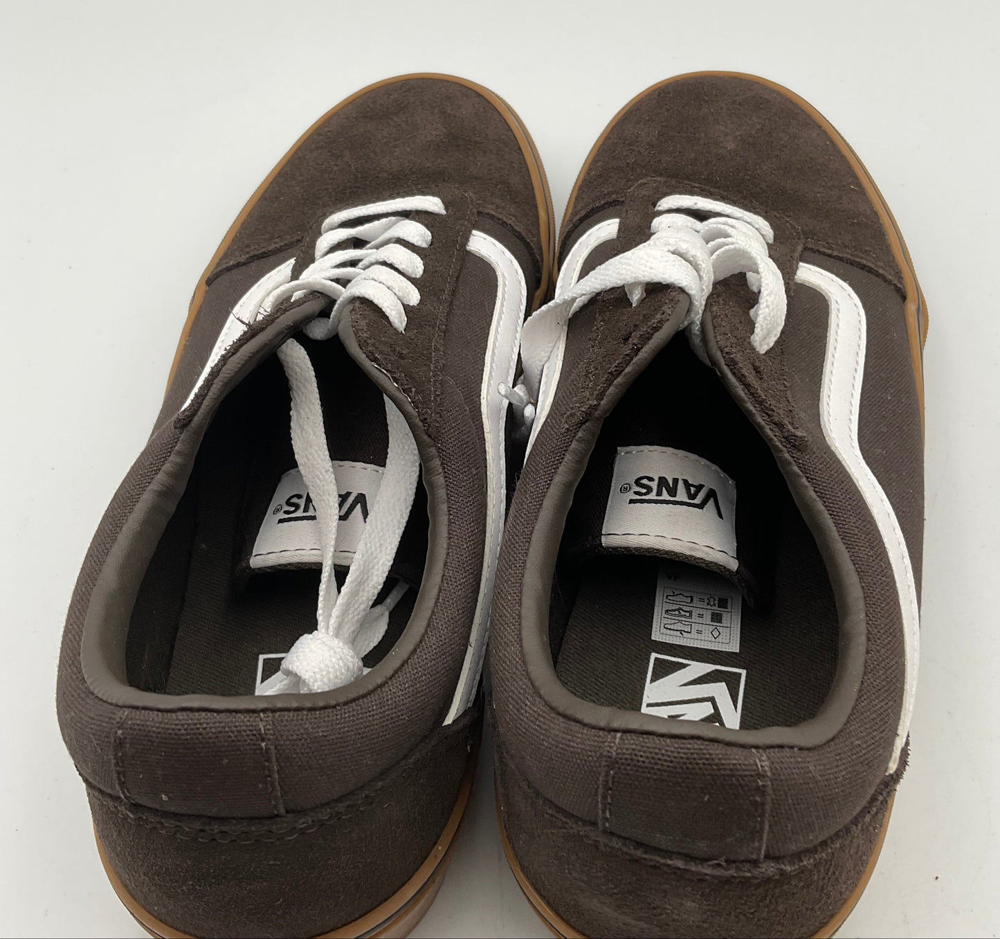 Vans Off the Wall Brown Tan Shoes Women's Size 6 Excellent Condition