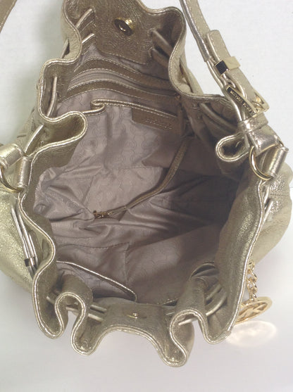 Michael Kors Edie Radiant Gold Metallic Shoulder Bag