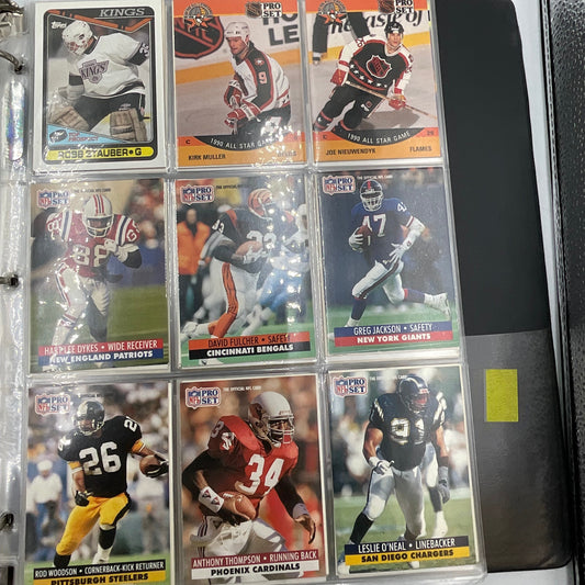 Football Baseball Hockey Cards Binder 80s 90s 00s