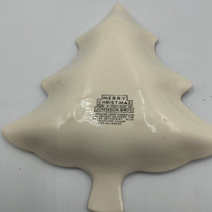 Vintage Johnson Bros. Christmas Tree-shaped Holiday Dish