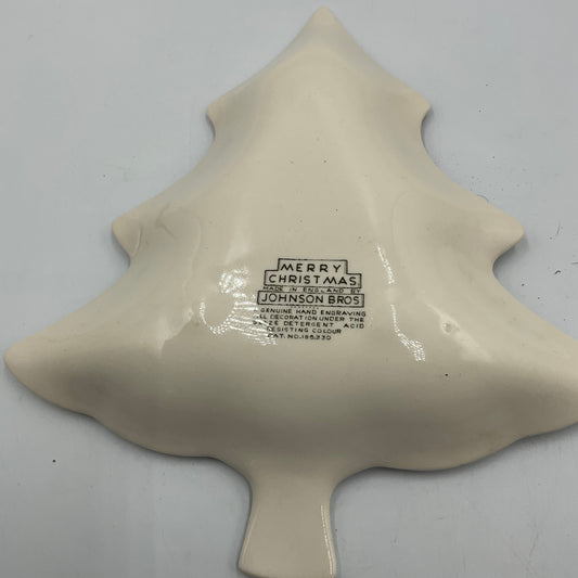 Vintage Johnson Bros. Christmas Tree-shaped Holiday Dish