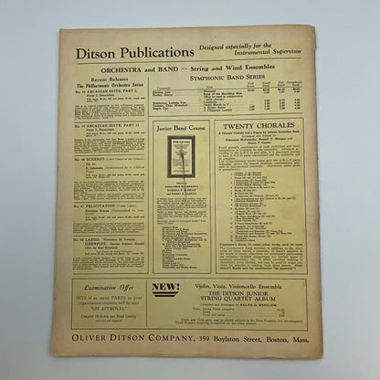 The Etude Music Magazine Vintage September 1933