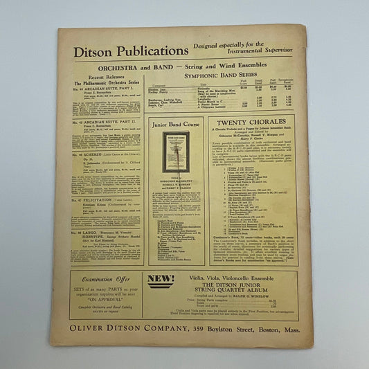 The Etude Music Magazine Vintage September 1933