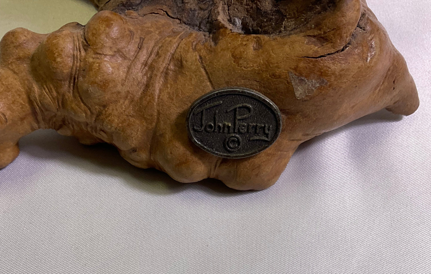 Florida Manatees White Pellucida Resin Sculpture on Burlwood by John Perry