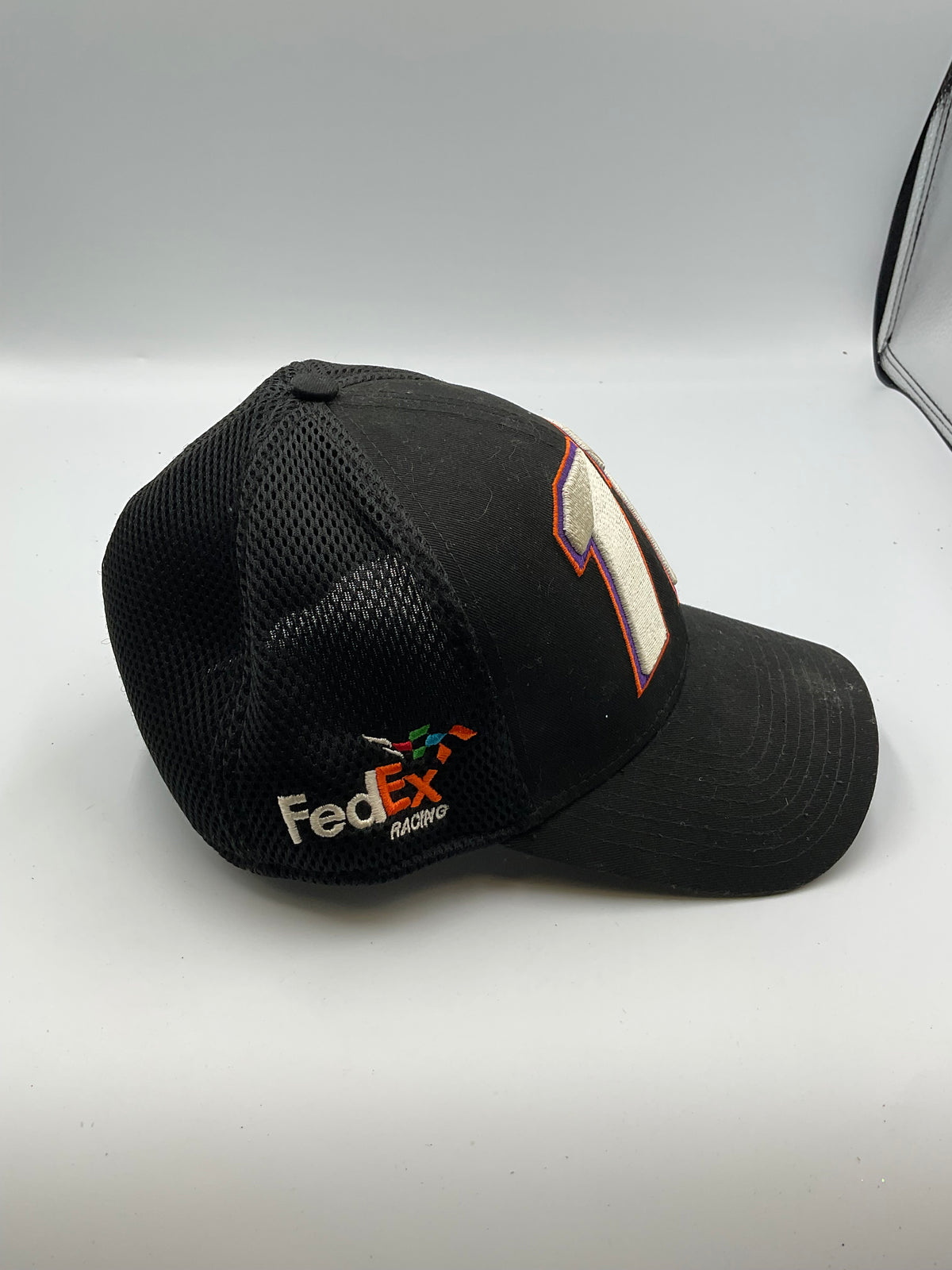 Denny Hamlin #11 Fedex Racing New Era 39THIRTY M/L NASCAR Black Mesh Back Hat