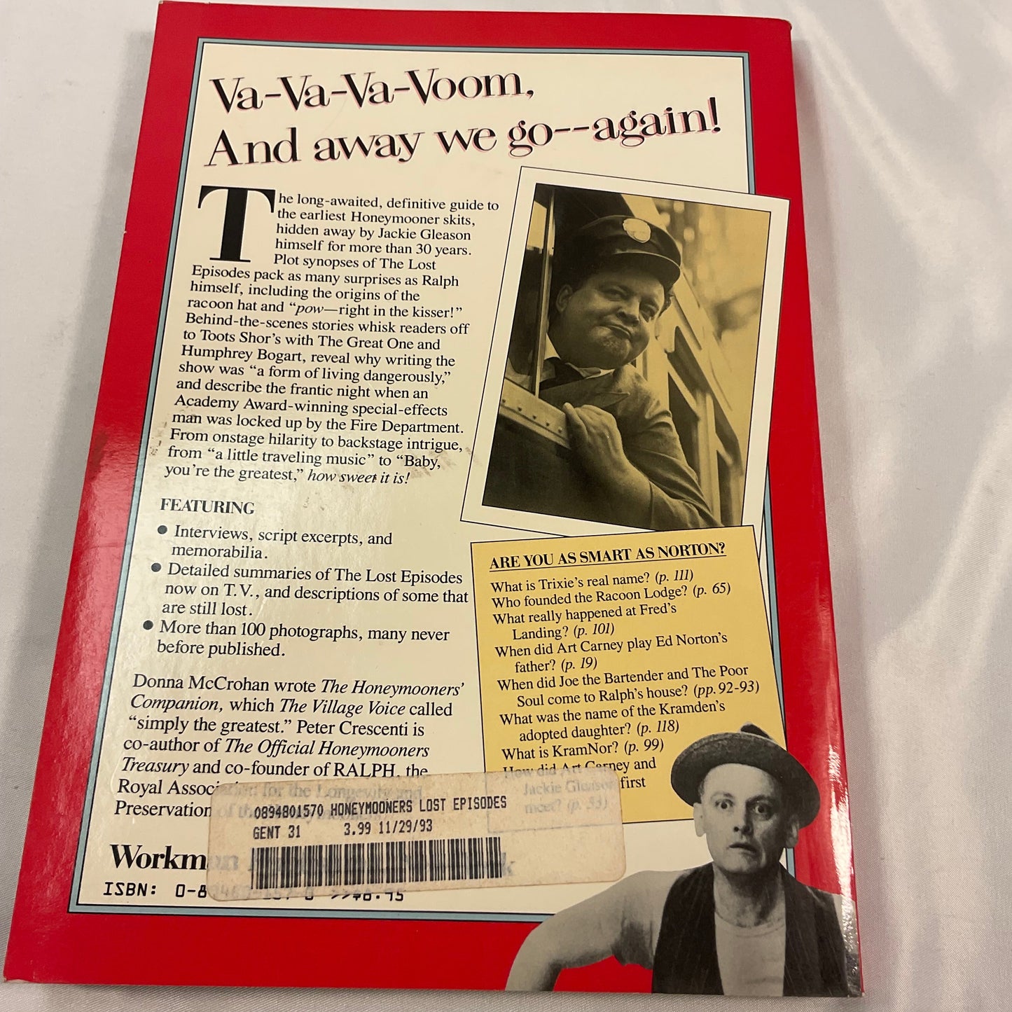 The Honeymooners Lost Episodes Vintage 1985 Paperback Book by Donna McCrohan Peter Crescenti
