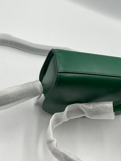 Kate Spade New York Forest Green Cross Grain Designed Leather Cross Body Bag