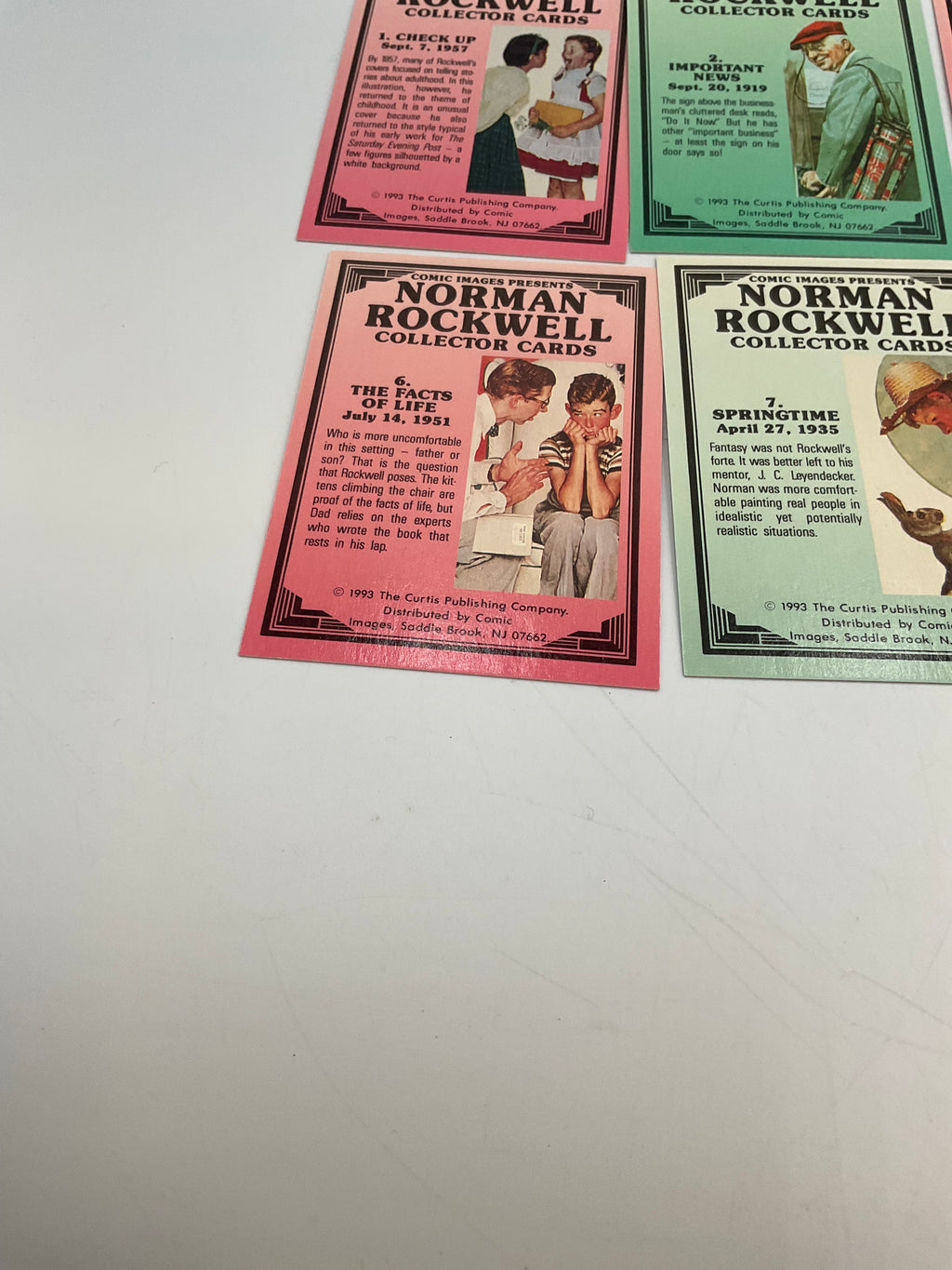 Lot 13 Vintage Norman Rockwell Promotional Cards Facts of Life 1993