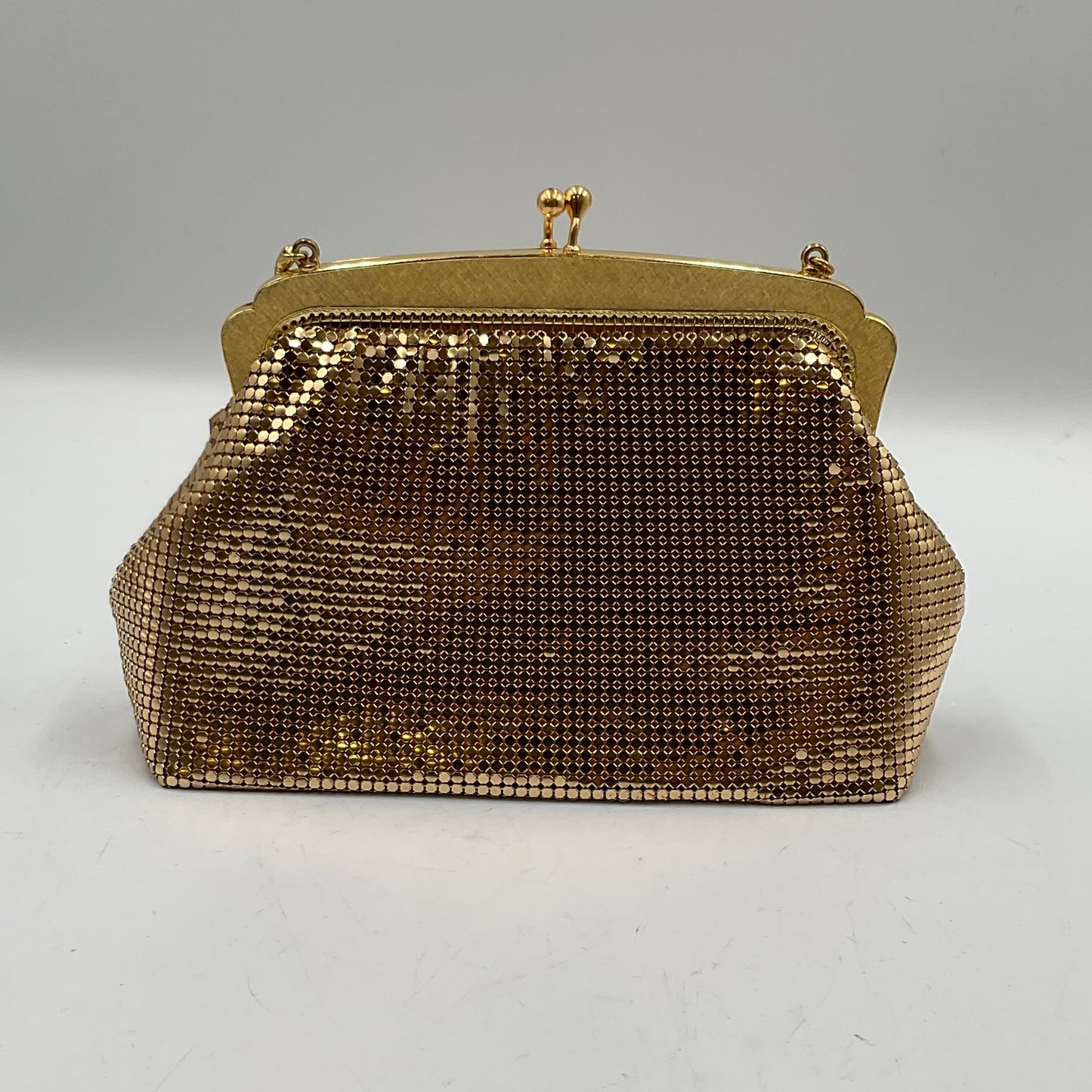 Oroton Gold Metal Mesh Evening Bag