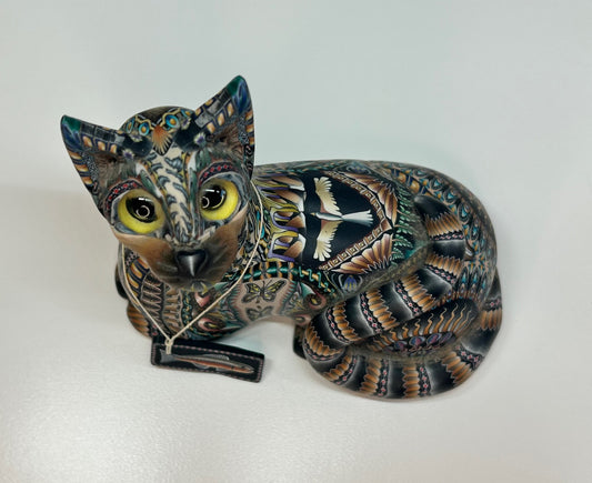 Jon Stuart Anderson Artist Polymer Clay Cat Figurine Feline Handmade Sculpture Art