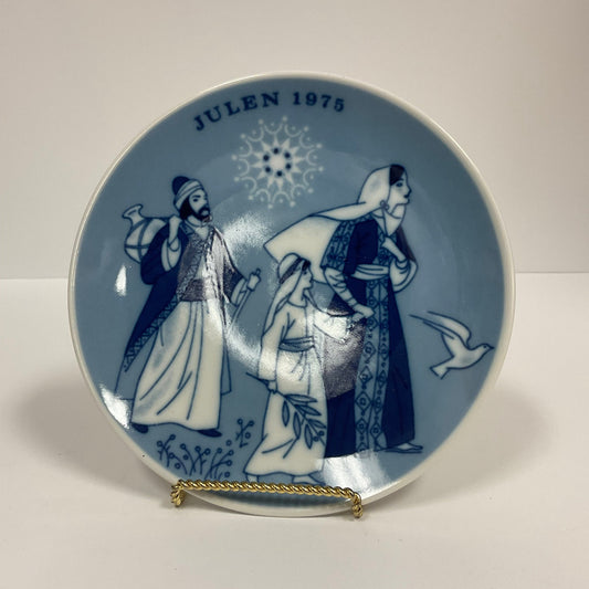 Julen Vintage 1975 Porsgrund Norway Christmas Decorative Wall Plate Original Box