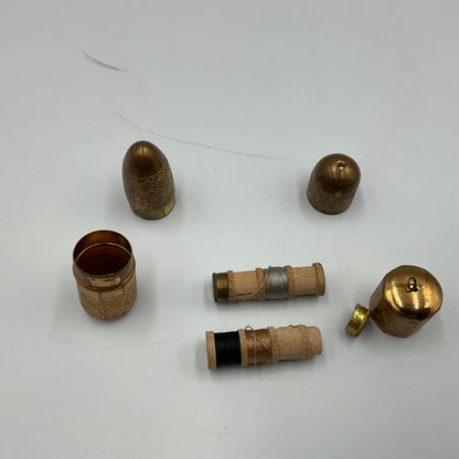 Vintage Brass Sewing Needle Case Set of 2