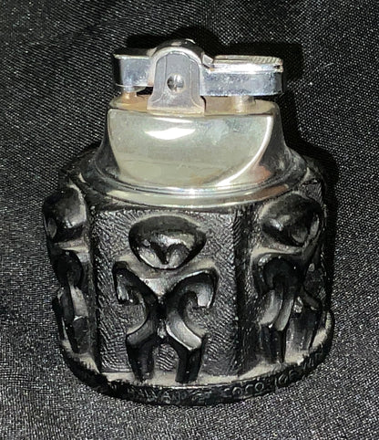 Coco Joe Vintage Lava Rock Petroglyph Lighter Holder and Ashtray