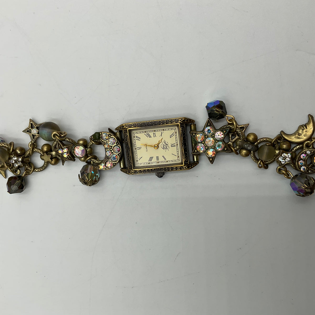 Vintage Kirks Folly Celestial Themed Charm Bracelet Wristwatch