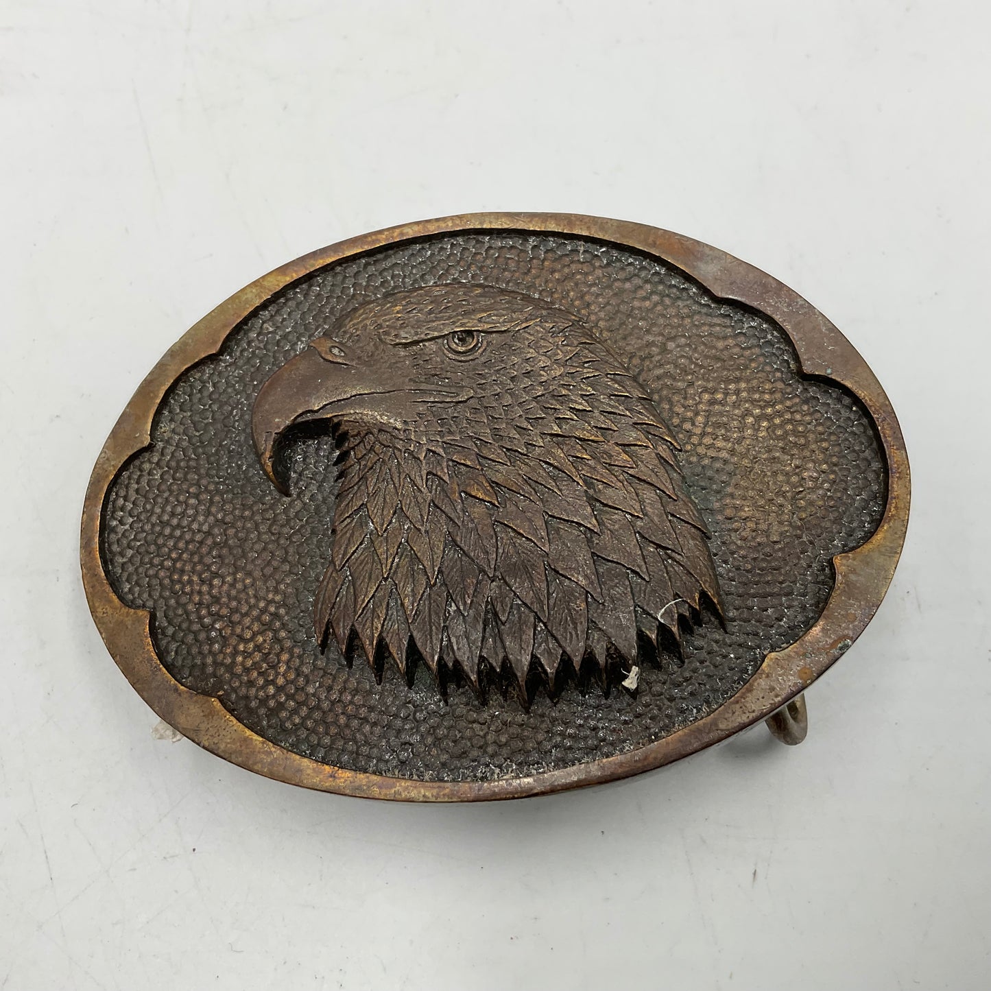 Vintage Eagle Belt Buckle Solid Bronze Stamped on Back