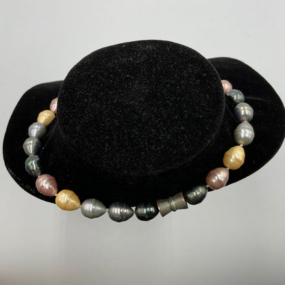 Multi Colored Egg Shape Bead Necklace