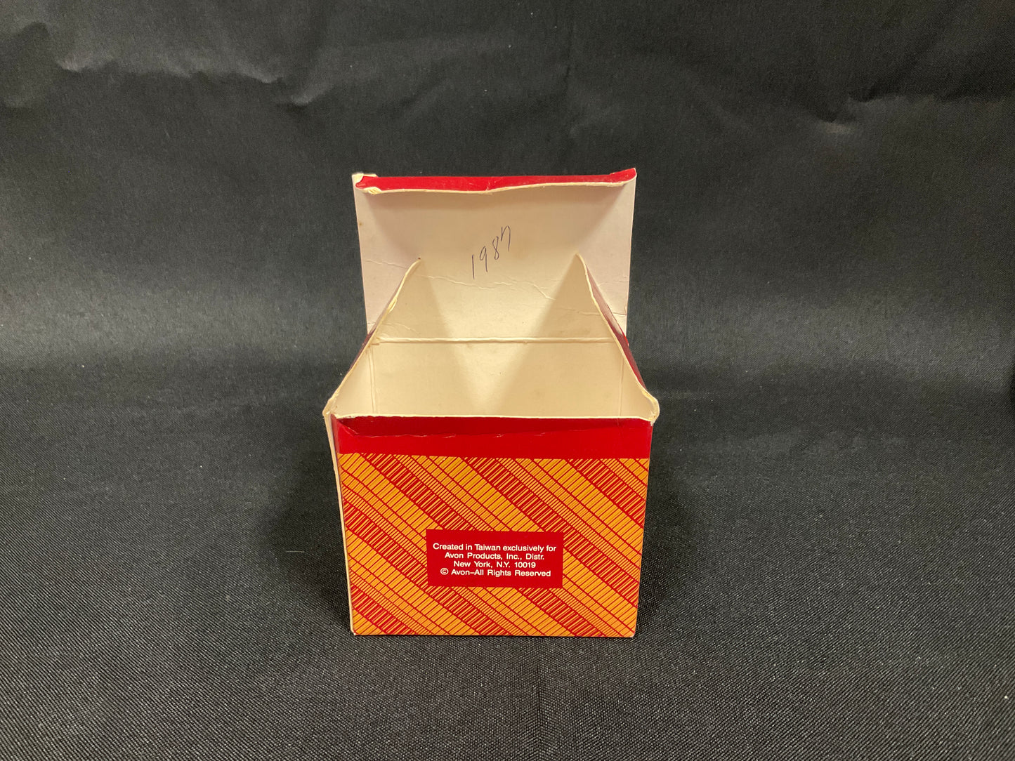 Avon Gift Collection Vintage 1987 Wooden Christmas Train Ornament Car in Original Box