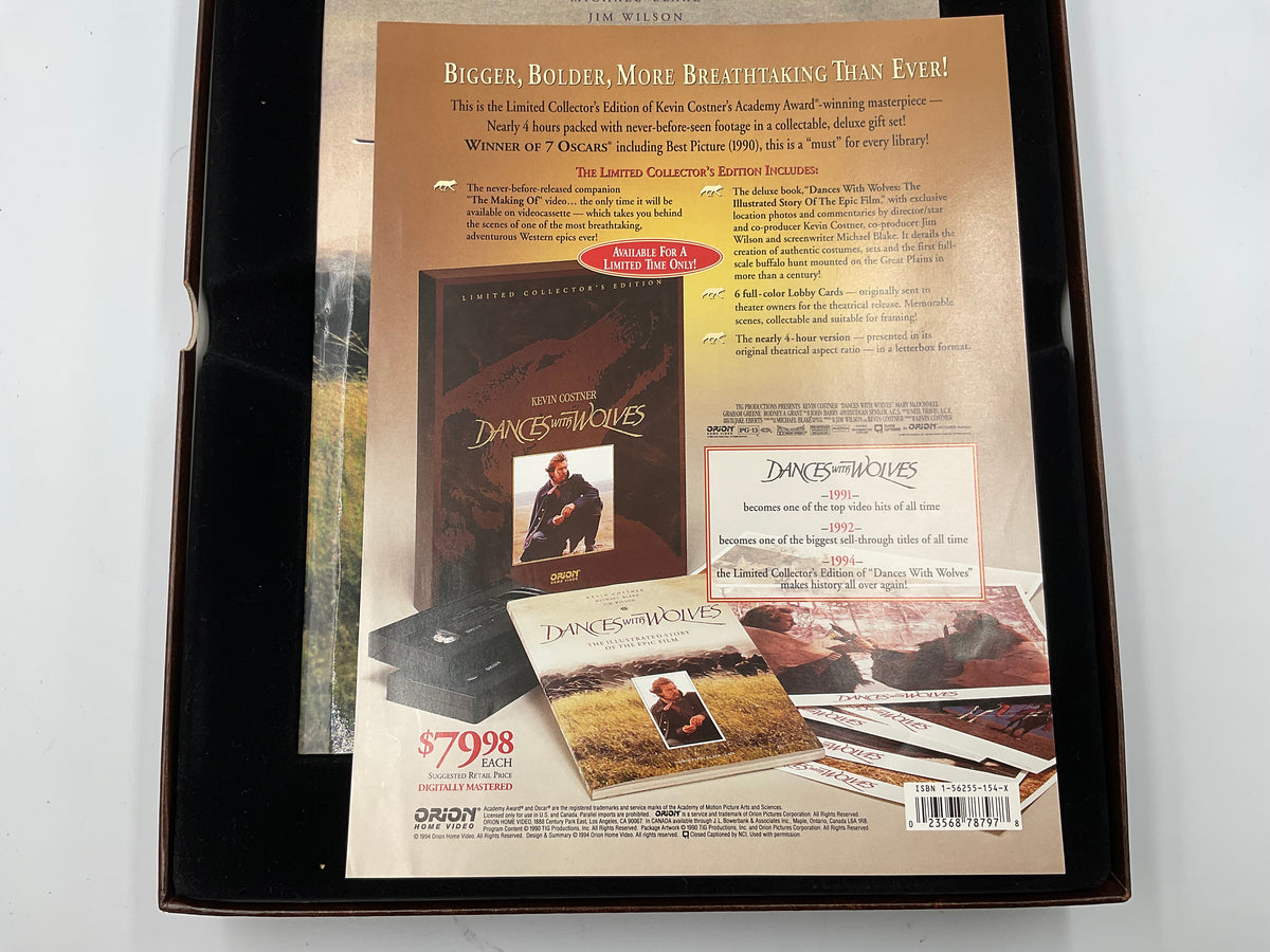Limited Collector’s Edition Kevin Costner Dances With Wolves VHS Boxset